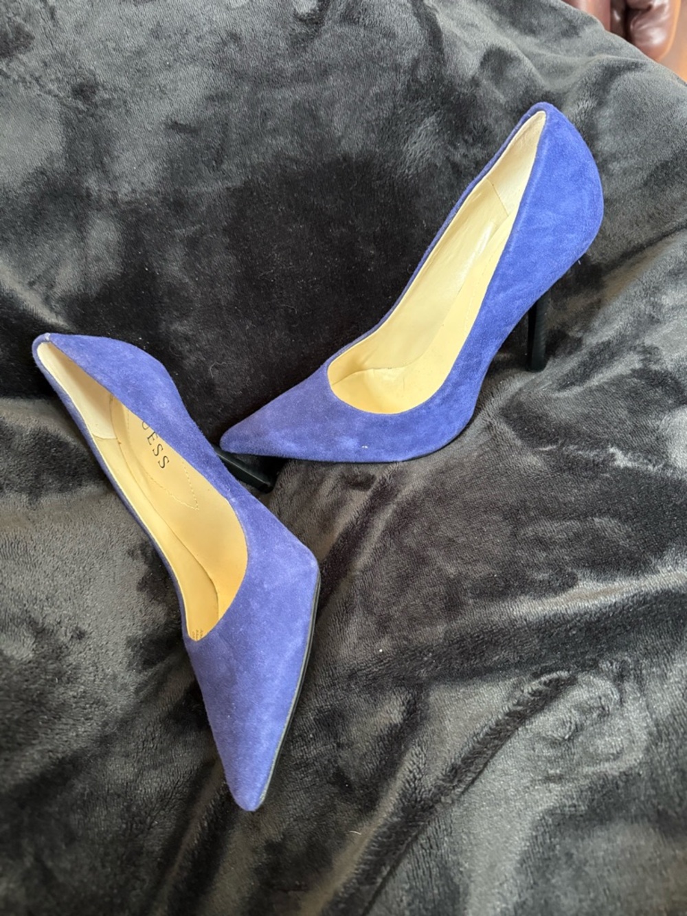 Guess Royal Blue Suede Pointed Toe Pumps